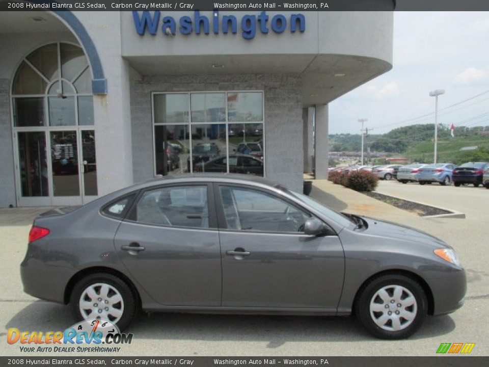 2008 Hyundai Elantra GLS Sedan Carbon Gray Metallic / Gray Photo #2