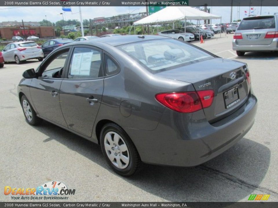 2008 Hyundai Elantra GLS Sedan Carbon Gray Metallic / Gray Photo #7