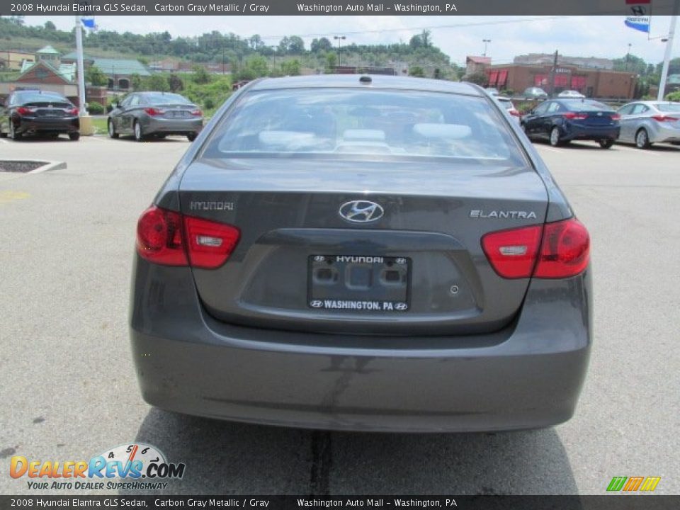 2008 Hyundai Elantra GLS Sedan Carbon Gray Metallic / Gray Photo #8