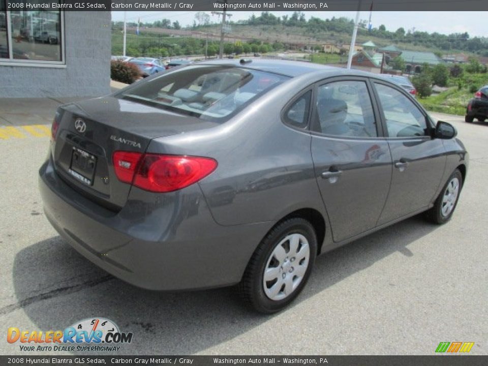 2008 Hyundai Elantra GLS Sedan Carbon Gray Metallic / Gray Photo #9