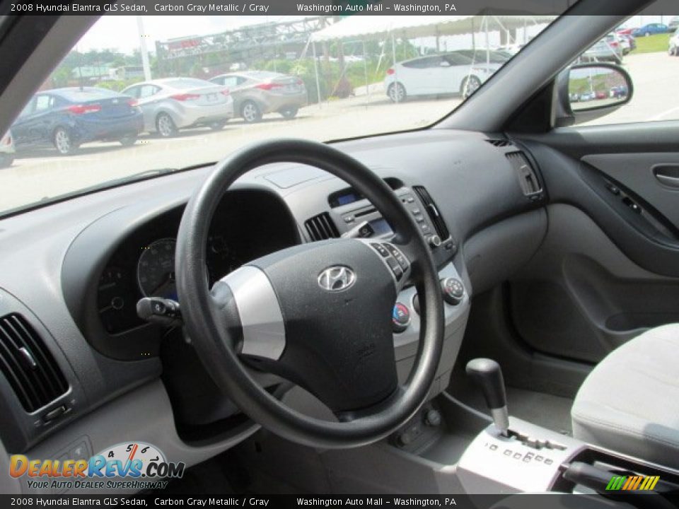 2008 Hyundai Elantra GLS Sedan Carbon Gray Metallic / Gray Photo #11