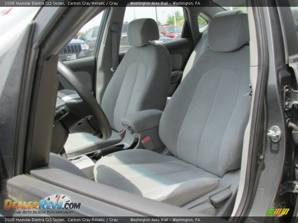 2008 Hyundai Elantra GLS Sedan Carbon Gray Metallic / Gray Photo #12