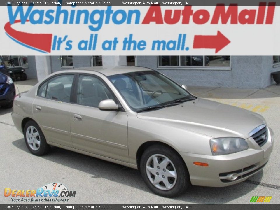 2005 Hyundai Elantra GLS Sedan Champagne Metallic / Beige Photo #1