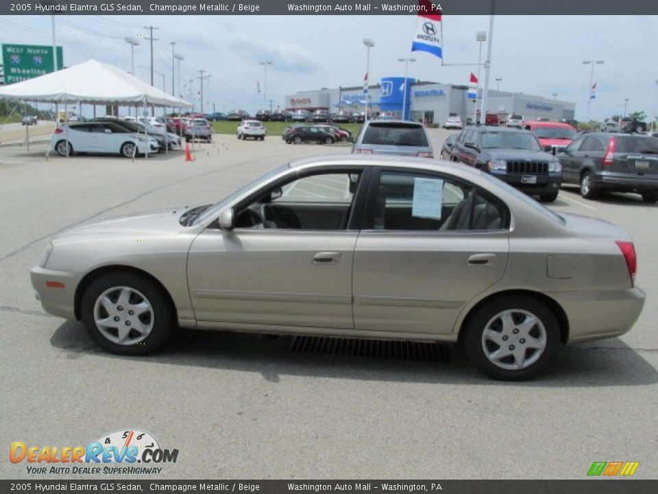 2005 Hyundai Elantra GLS Sedan Champagne Metallic / Beige Photo #6