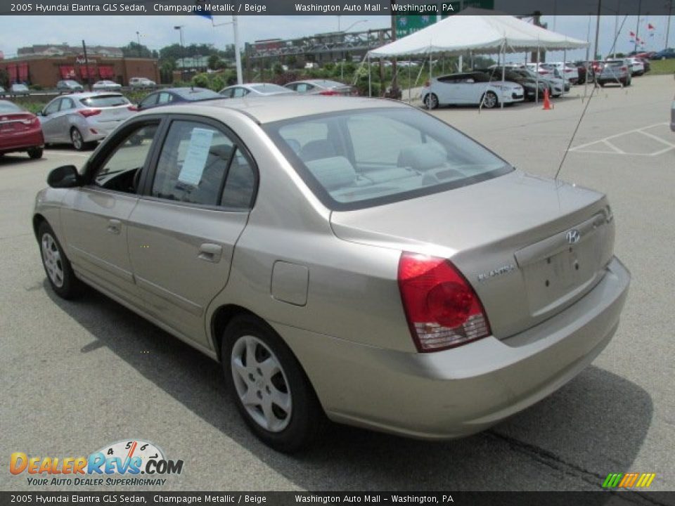 2005 Hyundai Elantra GLS Sedan Champagne Metallic / Beige Photo #8