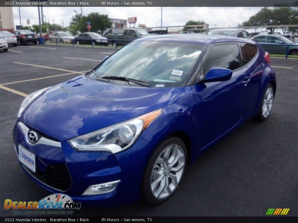 2013 Hyundai Veloster Marathon Blue / Black Photo #1