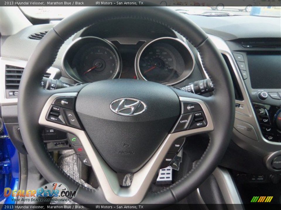 2013 Hyundai Veloster Marathon Blue / Black Photo #12