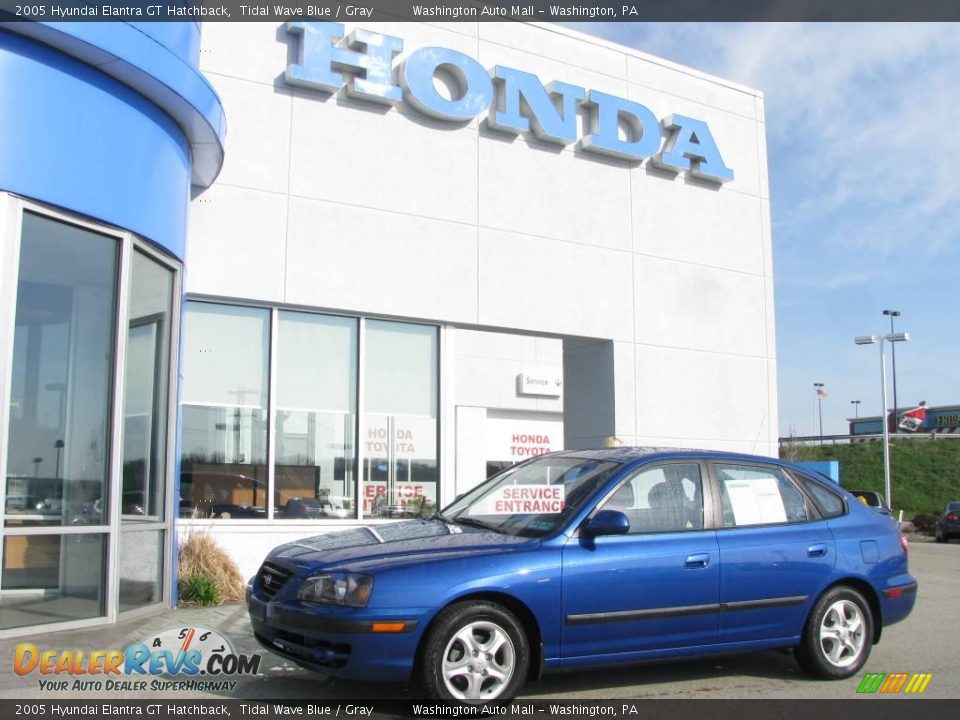 2005 Hyundai Elantra GT Hatchback Tidal Wave Blue / Gray Photo #1