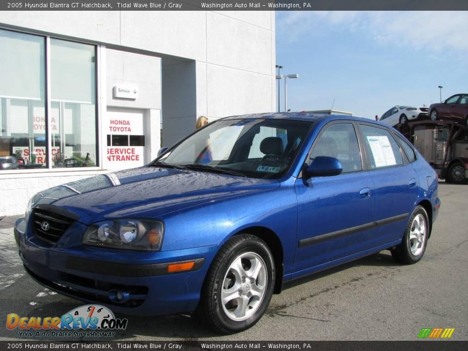 2005 Hyundai Elantra GT Hatchback Tidal Wave Blue / Gray Photo #2