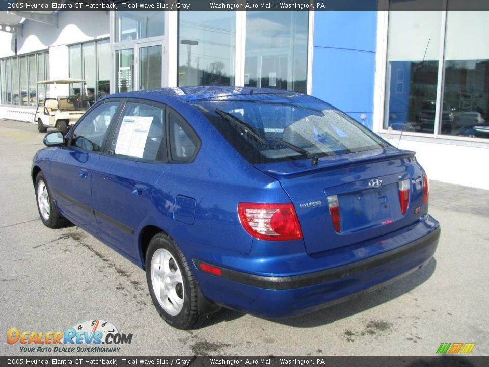 2005 Hyundai Elantra GT Hatchback Tidal Wave Blue / Gray Photo #4