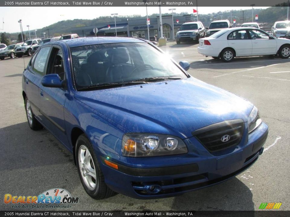 2005 Hyundai Elantra GT Hatchback Tidal Wave Blue / Gray Photo #9