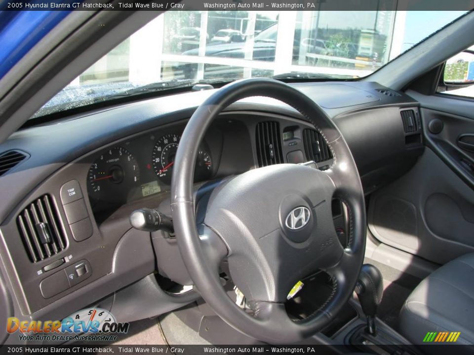 2005 Hyundai Elantra GT Hatchback Tidal Wave Blue / Gray Photo #14