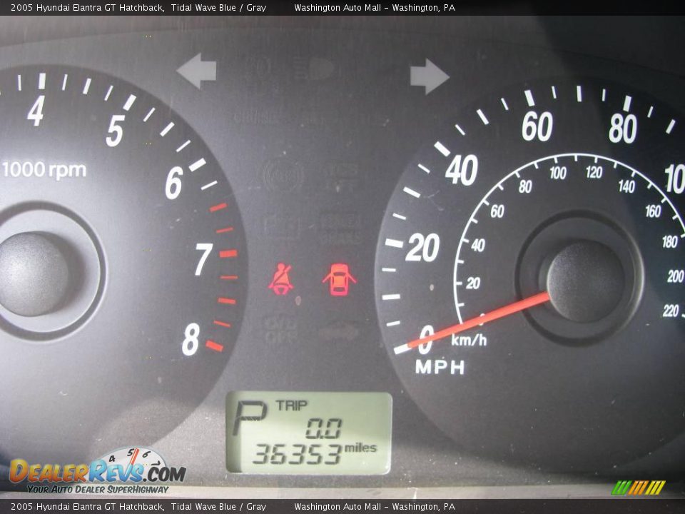 2005 Hyundai Elantra GT Hatchback Tidal Wave Blue / Gray Photo #20