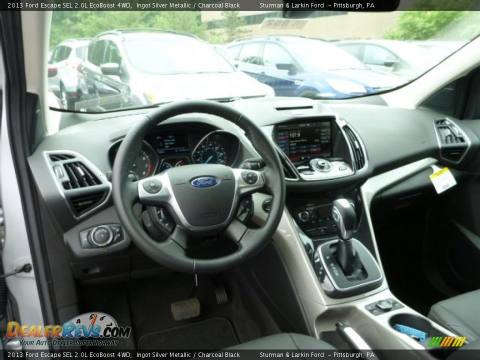 2013 Ford Escape SEL 2.0L EcoBoost 4WD Ingot Silver Metallic / Charcoal Black Photo #10