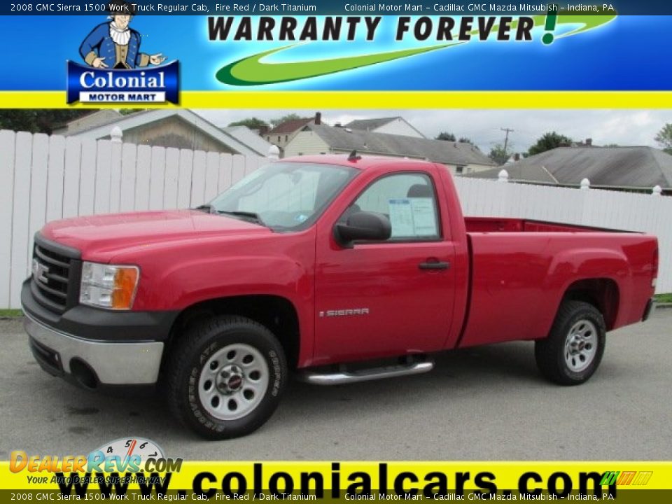 2008 GMC Sierra 1500 Work Truck Regular Cab Fire Red / Dark Titanium Photo #1