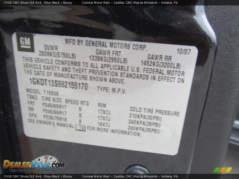 2008 GMC Envoy SLE 4x4 Onyx Black / Ebony Photo #19