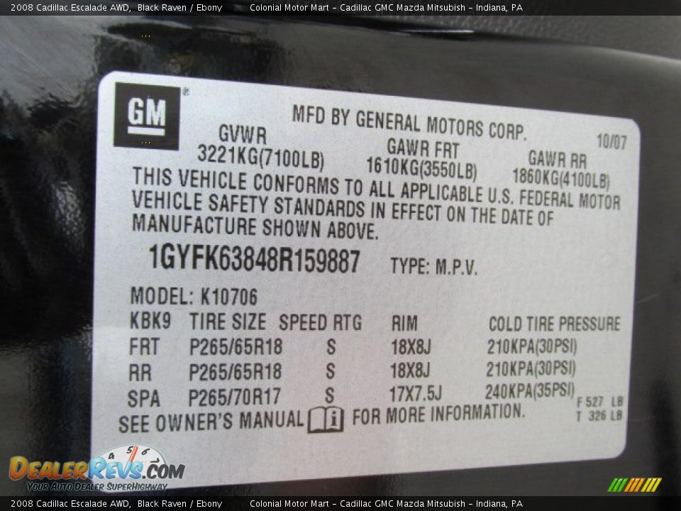 2008 Cadillac Escalade AWD Black Raven / Ebony Photo #23