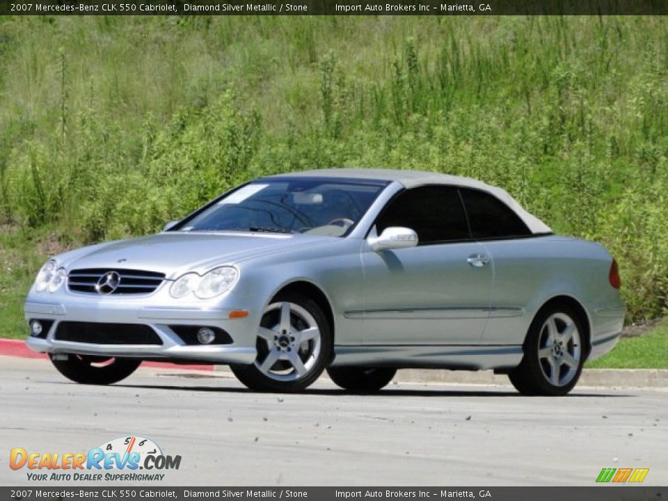 2007 Mercedes-Benz CLK 550 Cabriolet Diamond Silver Metallic / Stone Photo #7