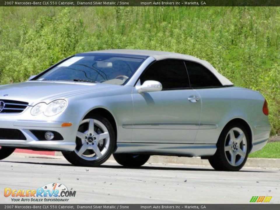 2007 Mercedes-Benz CLK 550 Cabriolet Diamond Silver Metallic / Stone Photo #21