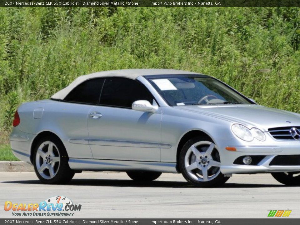2007 Mercedes-Benz CLK 550 Cabriolet Diamond Silver Metallic / Stone Photo #25