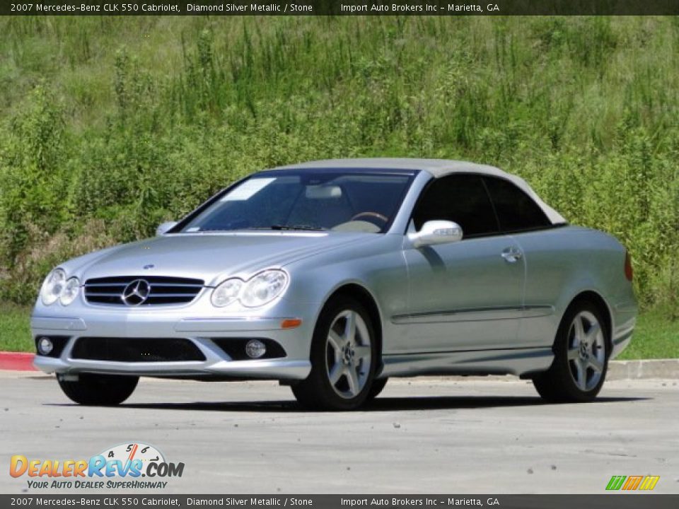 2007 Mercedes-Benz CLK 550 Cabriolet Diamond Silver Metallic / Stone Photo #28