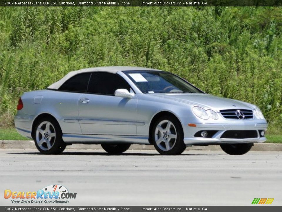 2007 Mercedes-Benz CLK 550 Cabriolet Diamond Silver Metallic / Stone Photo #30