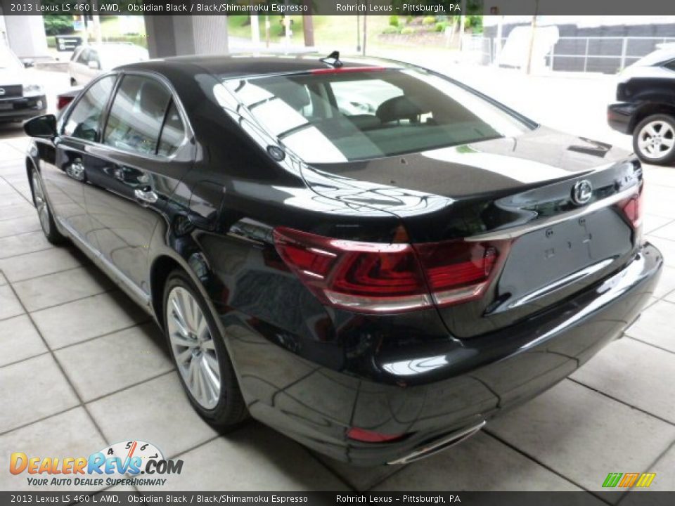 2013 Lexus LS 460 L AWD Obsidian Black / Black/Shimamoku Espresso Photo #2