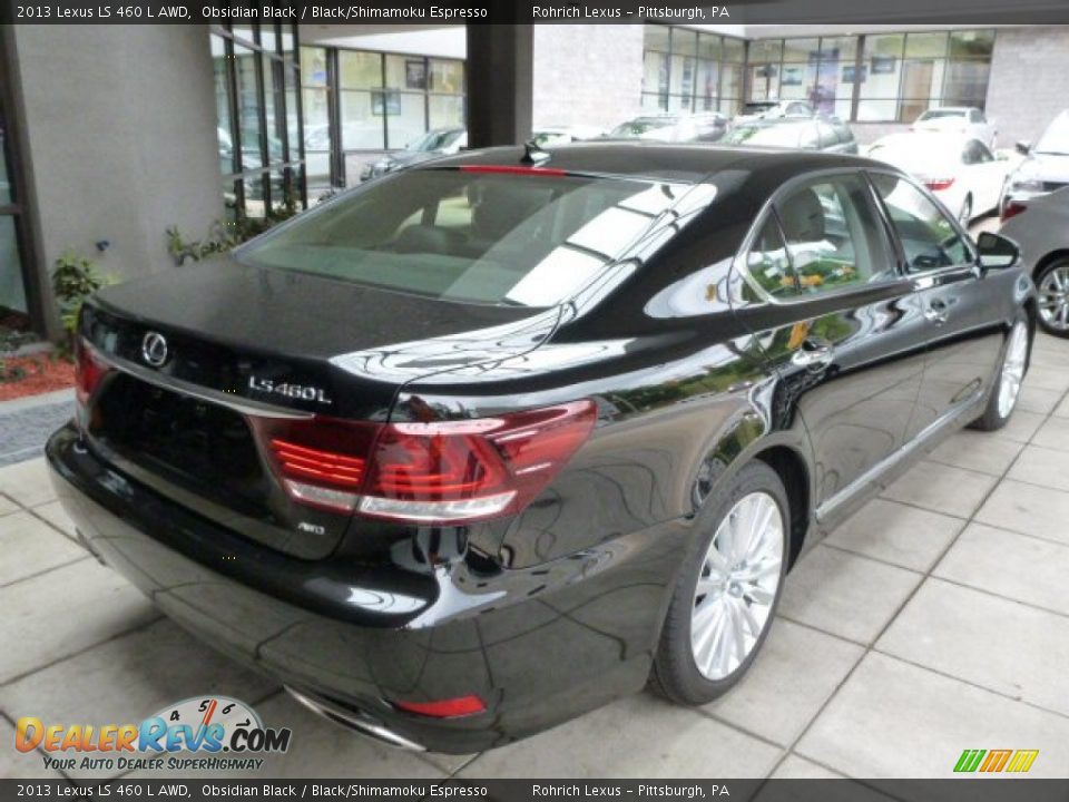 2013 Lexus LS 460 L AWD Obsidian Black / Black/Shimamoku Espresso Photo #4