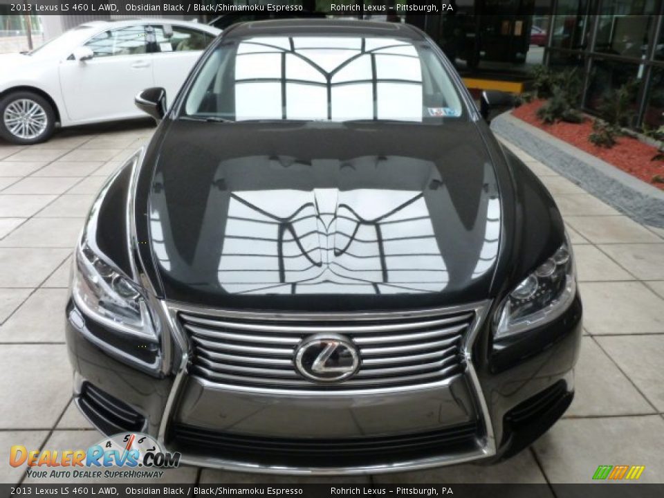 2013 Lexus LS 460 L AWD Obsidian Black / Black/Shimamoku Espresso Photo #7