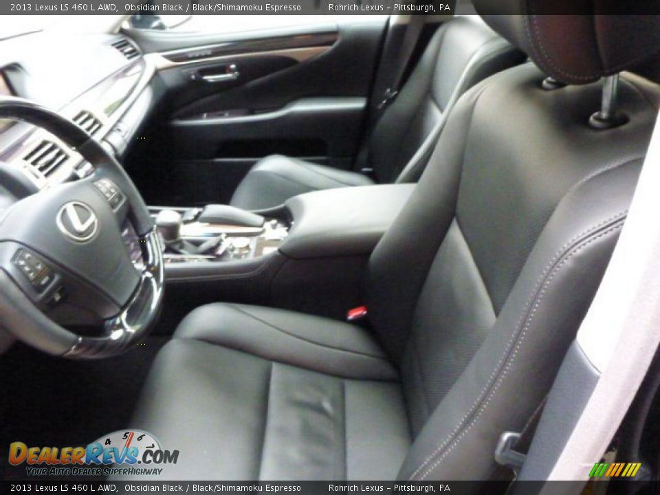 2013 Lexus LS 460 L AWD Obsidian Black / Black/Shimamoku Espresso Photo #10