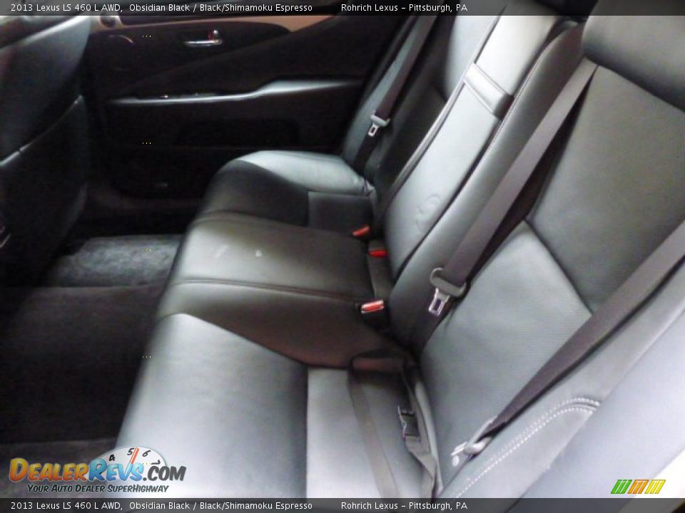 2013 Lexus LS 460 L AWD Obsidian Black / Black/Shimamoku Espresso Photo #11