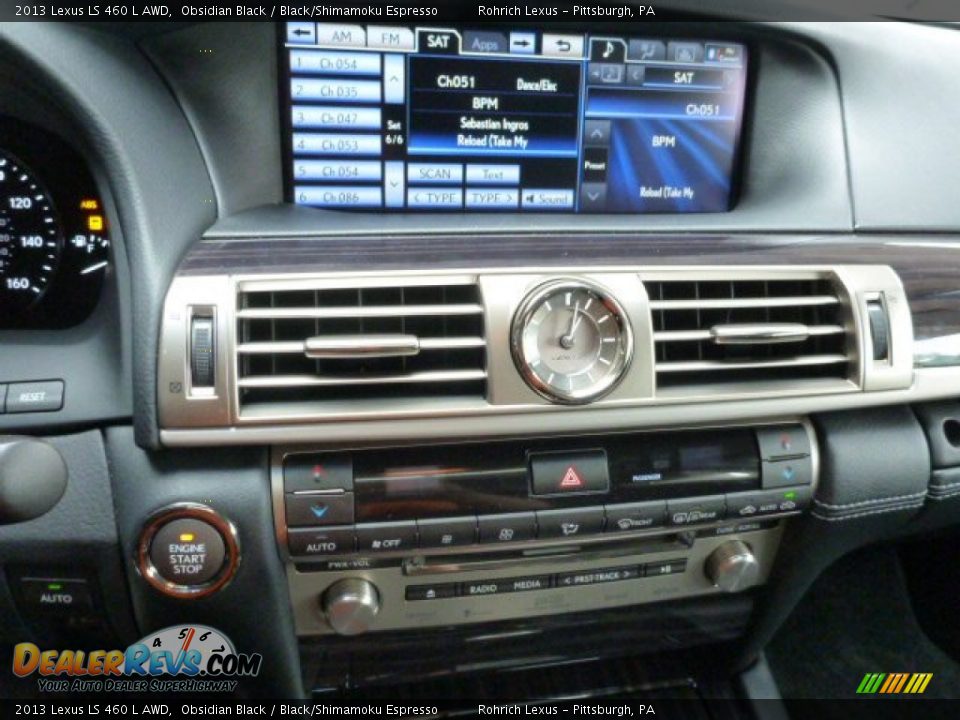 2013 Lexus LS 460 L AWD Obsidian Black / Black/Shimamoku Espresso Photo #19