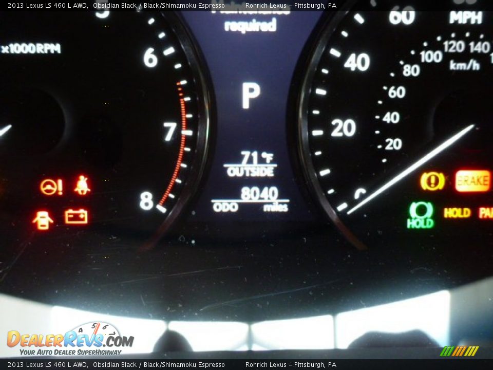 2013 Lexus LS 460 L AWD Obsidian Black / Black/Shimamoku Espresso Photo #20