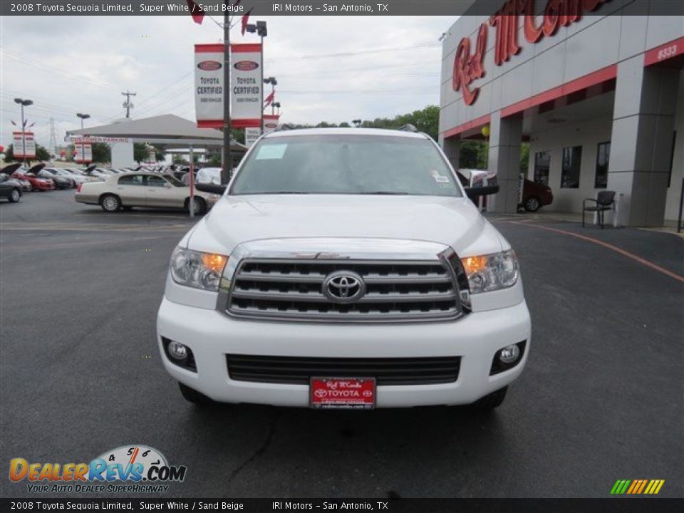 2008 Toyota Sequoia Limited Super White / Sand Beige Photo #2