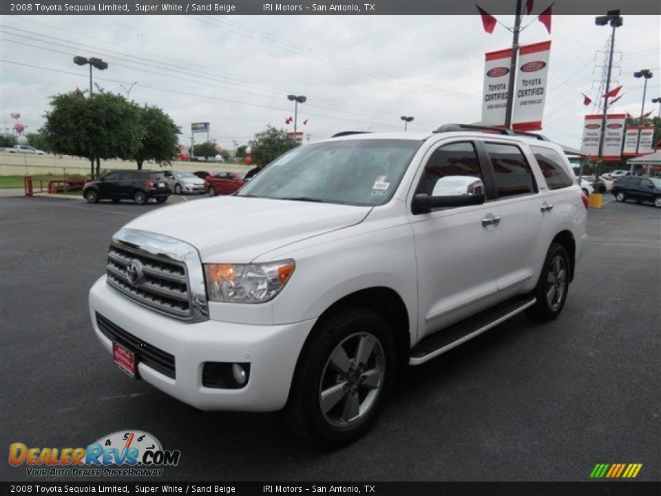 2008 Toyota Sequoia Limited Super White / Sand Beige Photo #3