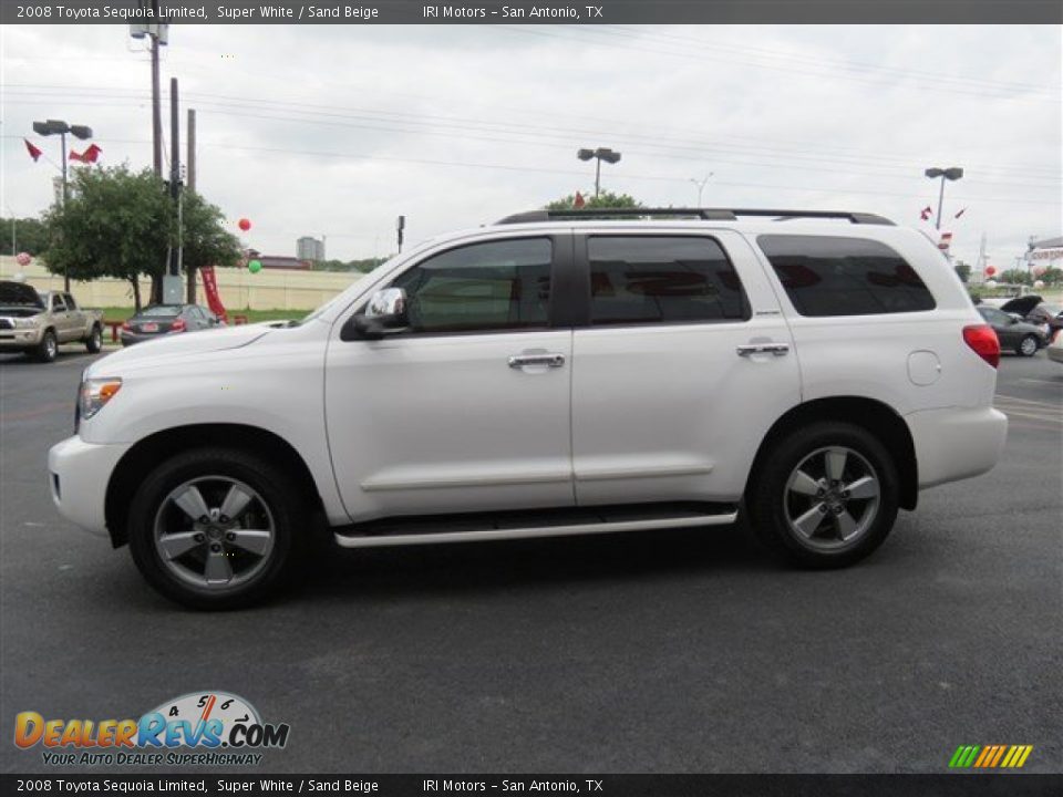 2008 Toyota Sequoia Limited Super White / Sand Beige Photo #4
