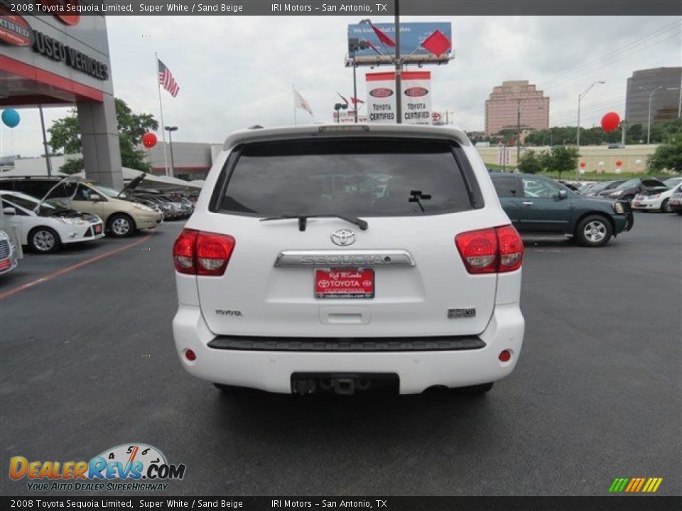 2008 Toyota Sequoia Limited Super White / Sand Beige Photo #6