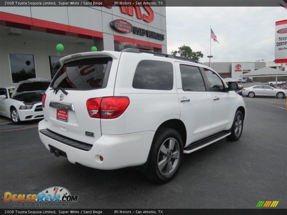 2008 Toyota Sequoia Limited Super White / Sand Beige Photo #7