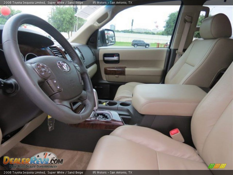 2008 Toyota Sequoia Limited Super White / Sand Beige Photo #11