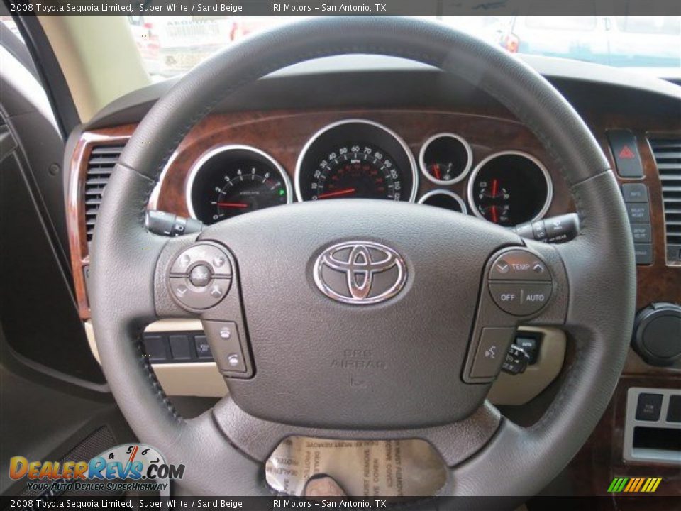 2008 Toyota Sequoia Limited Super White / Sand Beige Photo #19