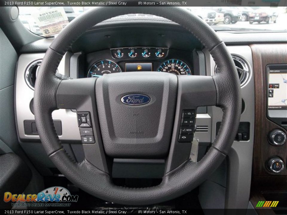 2013 Ford F150 Lariat SuperCrew Steering Wheel Photo #18