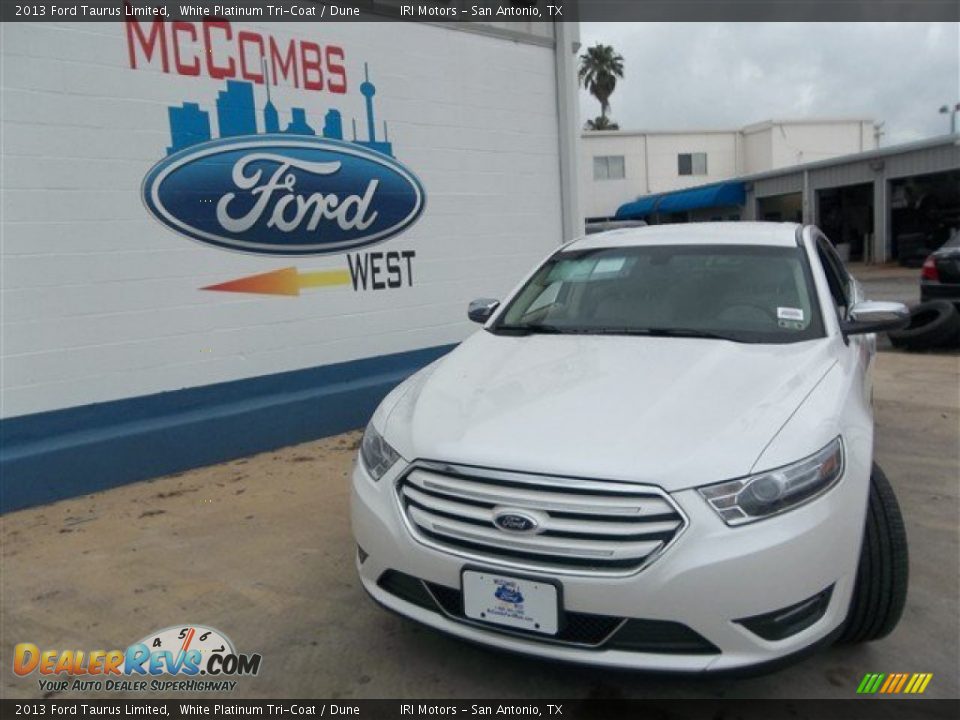 2013 Ford Taurus Limited White Platinum Tri-Coat / Dune Photo #1