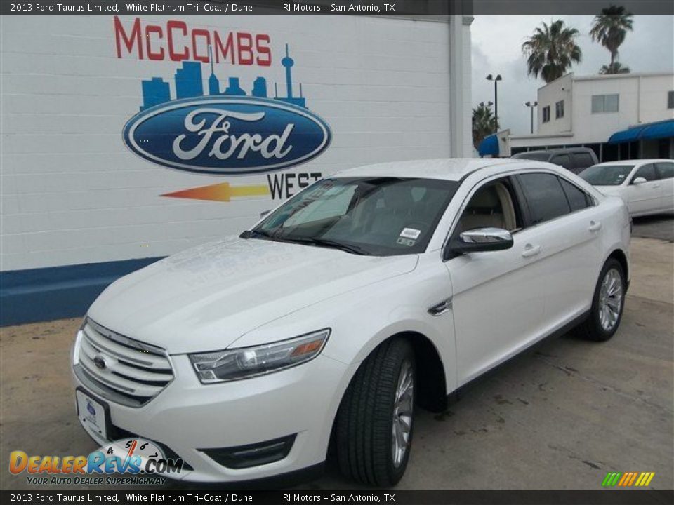 2013 Ford Taurus Limited White Platinum Tri-Coat / Dune Photo #2