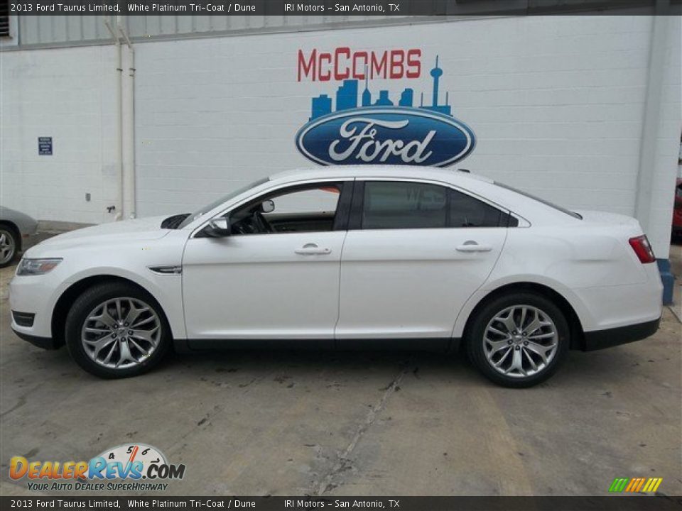 2013 Ford Taurus Limited White Platinum Tri-Coat / Dune Photo #3