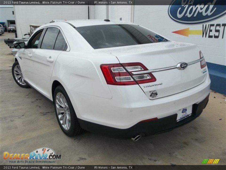 2013 Ford Taurus Limited White Platinum Tri-Coat / Dune Photo #4