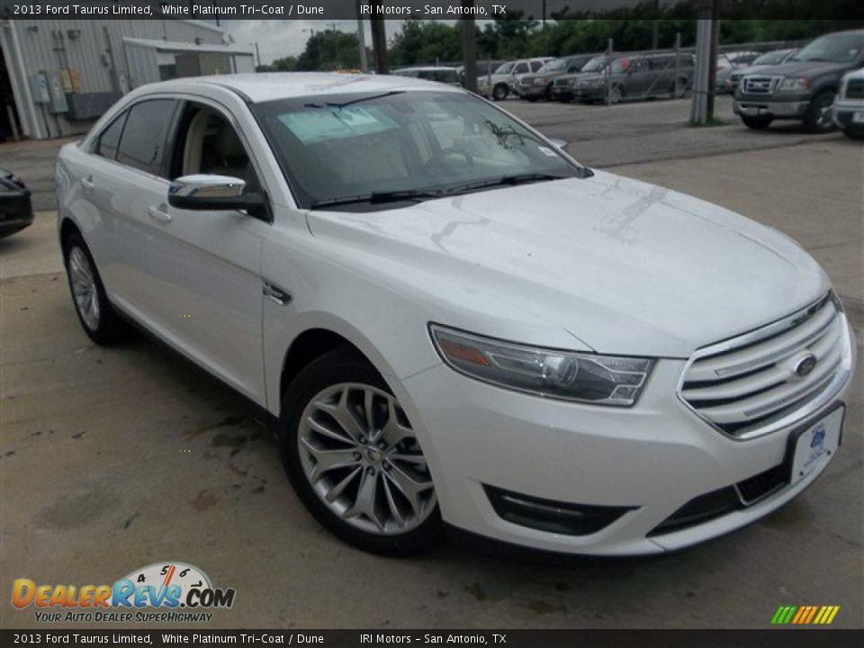 2013 Ford Taurus Limited White Platinum Tri-Coat / Dune Photo #8