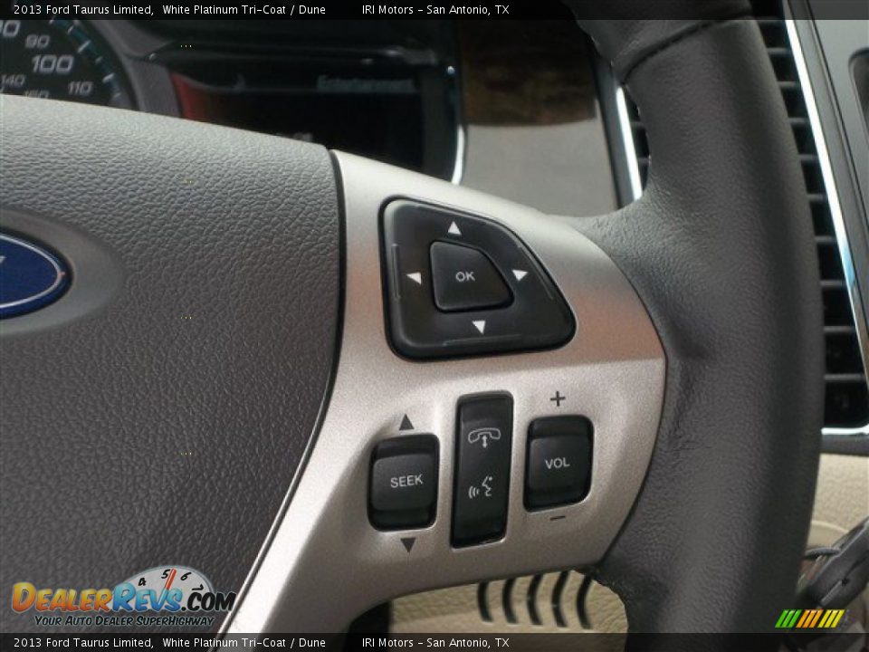 2013 Ford Taurus Limited White Platinum Tri-Coat / Dune Photo #18