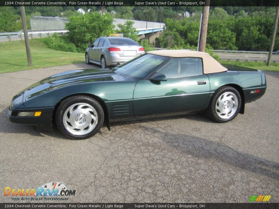 1994 Chevrolet Corvette Convertible Polo Green Metallic / Light Beige Photo #15