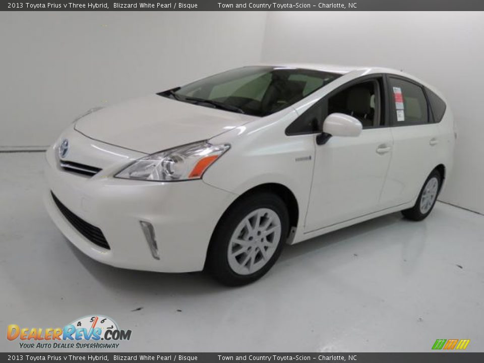 2013 Toyota Prius v Three Hybrid Blizzard White Pearl / Bisque Photo #3