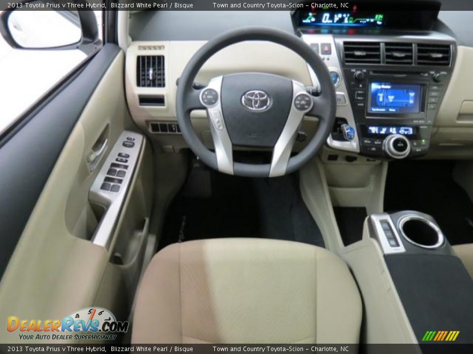 2013 Toyota Prius v Three Hybrid Blizzard White Pearl / Bisque Photo #5